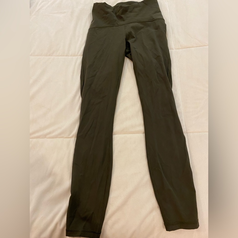 Olive green lulu lemon leggings size 4
